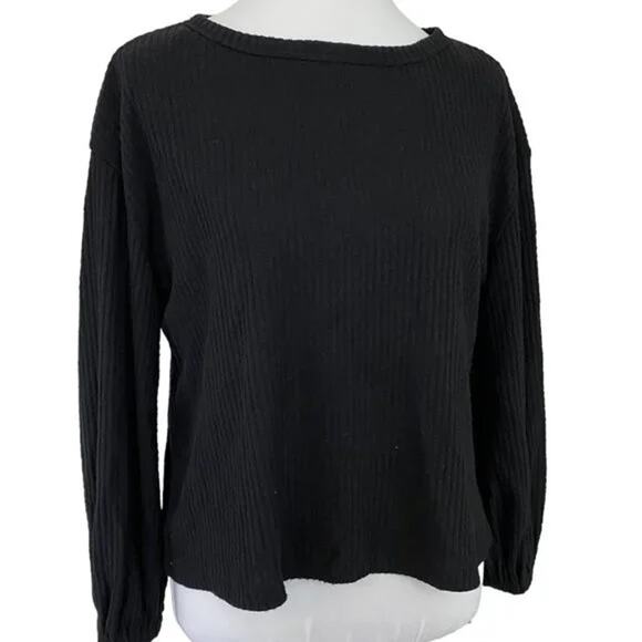Lulus Jack of All Trades Cutout Back Waffle Sweater XS/Extra Small Black NWT USA - Picture 2 of 6